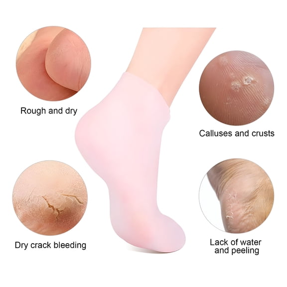 TELOLY Silicone Gel Moisturizing Socks Aloe Socks Pedicure Socks for Repairing Dry Feet Cracked Heel and Softening Rough Skin