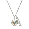 thumbnail image 1 of Delight Jewelry Silvertone Domed Puzzle Piece Heart Silvertone Hope Anchors the Soul Bar Charm Necklace, 23", 1 of 4