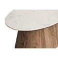 thumbnail image 4 of BIDK Home Oval Wood Coffee Table with Marble Top - 47" - Brown and White, 4 of 4