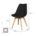 thumbnail image 4 of 2 Sillas Eames Big Room Acolchadas para Comedor con Patas de Madera negro, 4 of 9