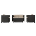thumbnail image 4 of Outdoor Sofa Set 4 Piece, Patio Furniture Set, Wicker Sofa Set with Loveseat 2 Chairs Table, All-Weather PE Rattan and Water-Resistant Cushions, Modern Outdoor Seating, Dark Brown, 4 of 11
