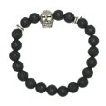 thumbnail image 2 of Hombres Mujeres 8mm Beads Elástico Pulsera de Joyería Cráneo Yuyangstore Pulsera de piedra de lava, 2 of 8