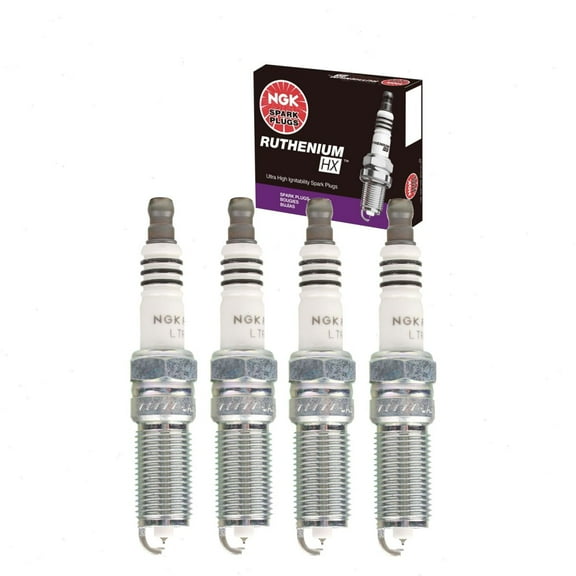 4 pc NGK Ruthenium HX Spark Plugs compatible with Ford Mustang 2.3L L4 2015-2021