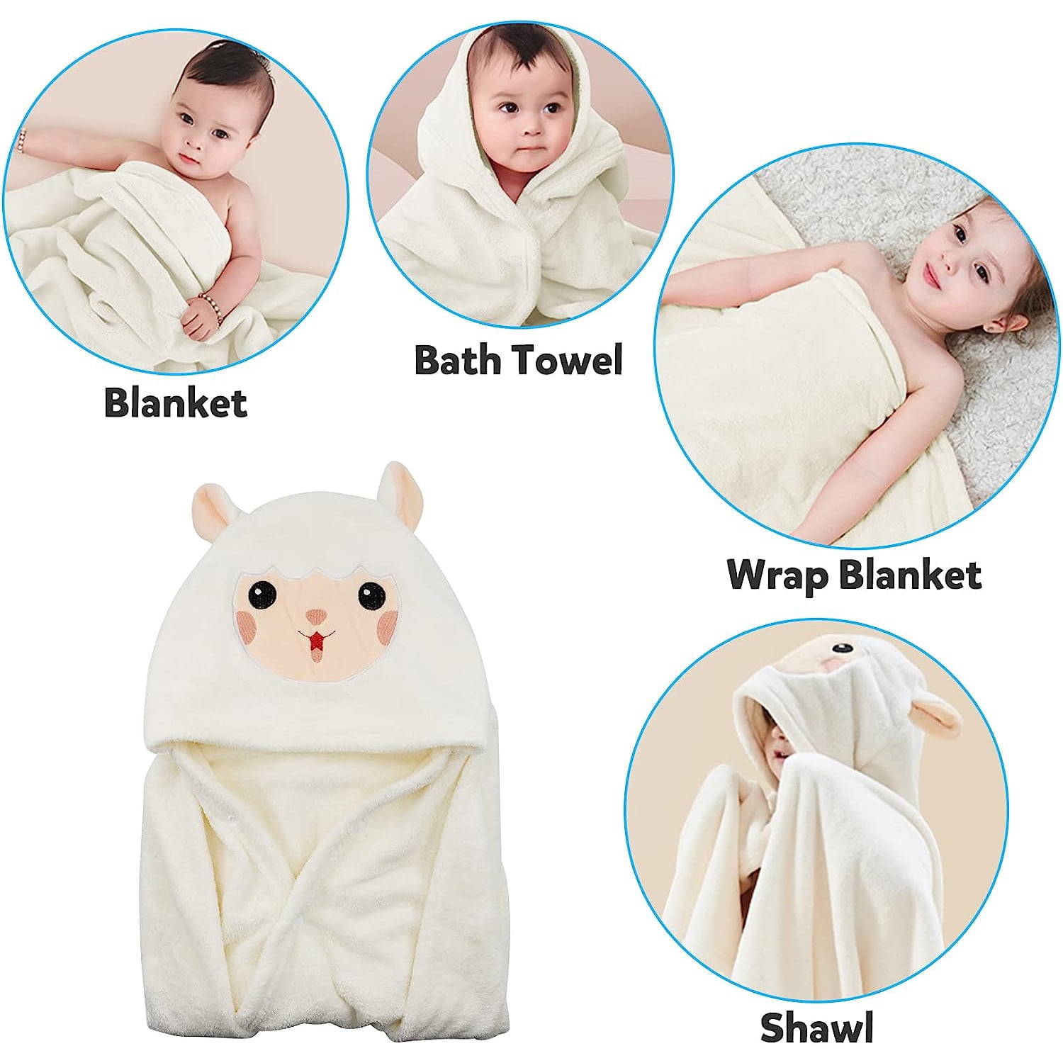 Baby Hooded Bath Towels, Baby Bath Bathrobe Blankets for Toddlers for Boys Girls, 28