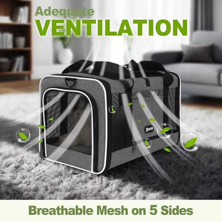 Soft-Sided Pet Carrier 18x11x11 Inch Collapsible Dog Cat Travel