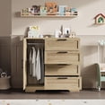 thumbnail image 2 of Eastvita Commode Moderne Multifonction en Bois à 4 Tiroirs avec Rangement - Armoire Garde-Robe avec Tringle pour Chambre Rangement de Vêtements, 2 of 5
