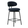 thumbnail image 5 of WestinTrends Alexandria Modern Upholstered Sherpa Fabric Counter Height Bar Stools with Back (Set of 2), Navy Blue, 5 of 14