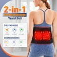 thumbnail image 6 of Waist Heated Massager, Lower Back Heating Pad with Led Light & Massage, Back Heated Massage Brace Wrap with 3 Heating & Vibration, 30min Auto Off, 5000mAh Battery, Extension Strap, Black, 6 of 10