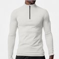 thumbnail image 2 of WAVSUF Men's Active Tee Stand Collar Zip Front Long Sleeve Fall Outdoor Sports Top White XL, 2 of 7