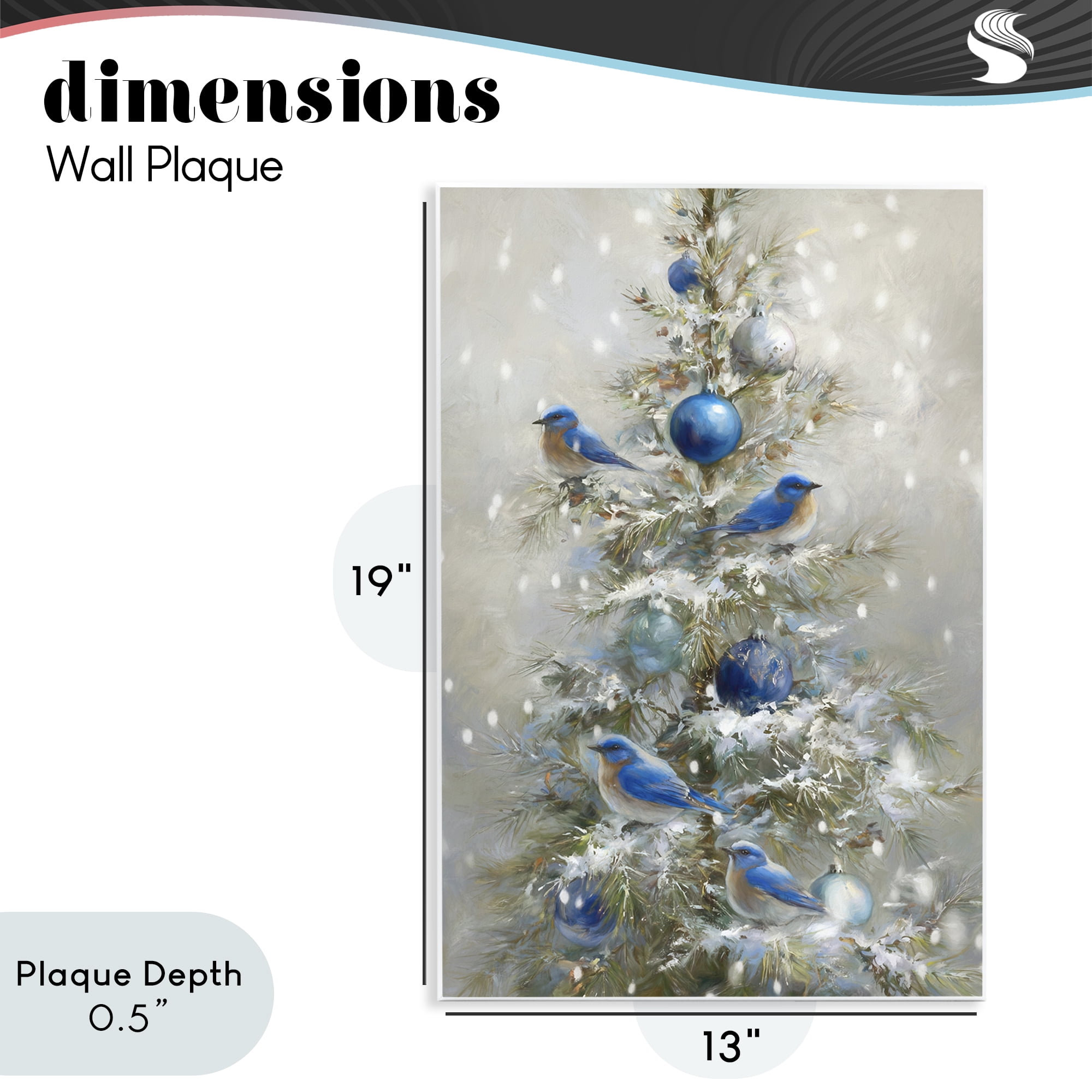 Stupell Industries Blue Bird Christmas Tree Wall Plaque Art, design by Tina LeCour