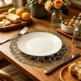 thumbnail image 6 of Round Placemat,Hollow Lightweight Decorative Braided Table Mat for Diningroom Table Surface Protection Wedding Decor,Green, 6 of 6