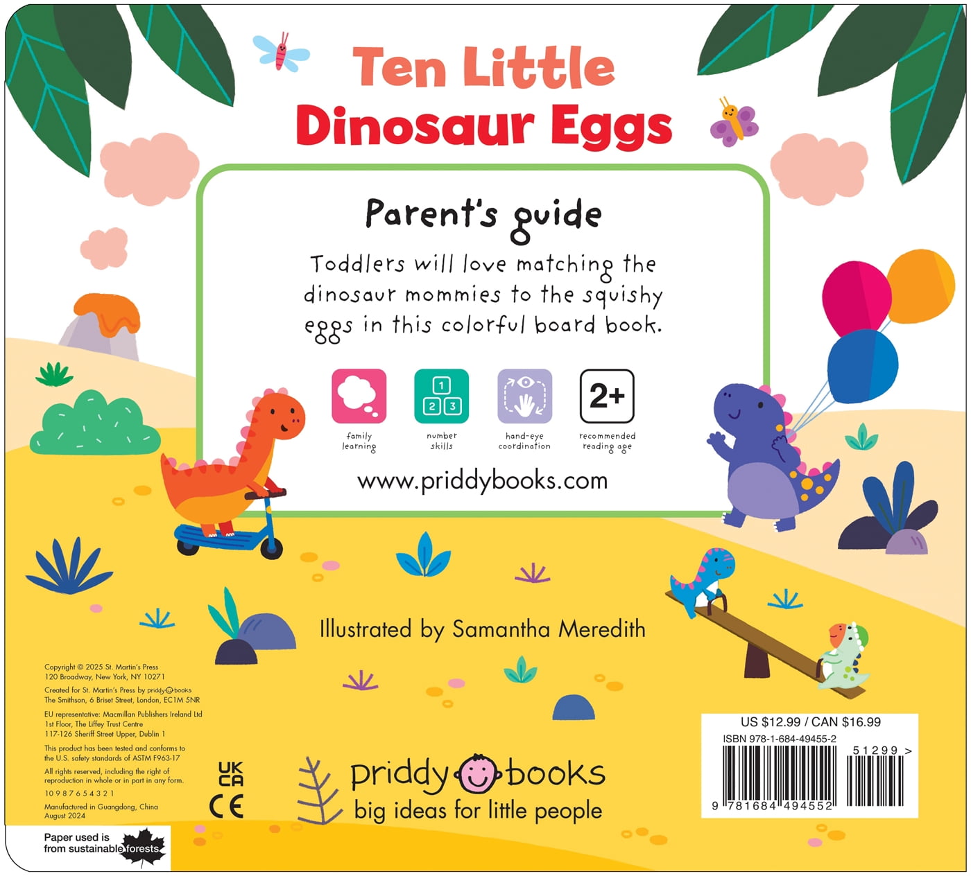 Ten Little Dinosaur Eggs (Little Squishies): A Color and Matching Book (Board Book)
