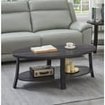 thumbnail image 7 of Roundhill Furniture Anze Living Room Contemporary Oval Wood Shelf Coffee Table in Charcoal Finish, 7 of 7