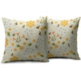 thumbnail image 2 of Bee Pillow Covers 18x18 Set of 2 Bee Kind Floral Honeycomb Summer Yellow Green Decorative Throw Pillows Outdoor Farmhouse Pillowcases Linen Cushion Case Decor for Home Sofa Couch Bed, 2 of 6