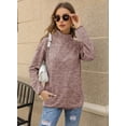 thumbnail image 6 of Ybenlow Women High Collar Sweatshirt Tops Quarter Zip Up Long Sleeve Pullover, 6 of 6