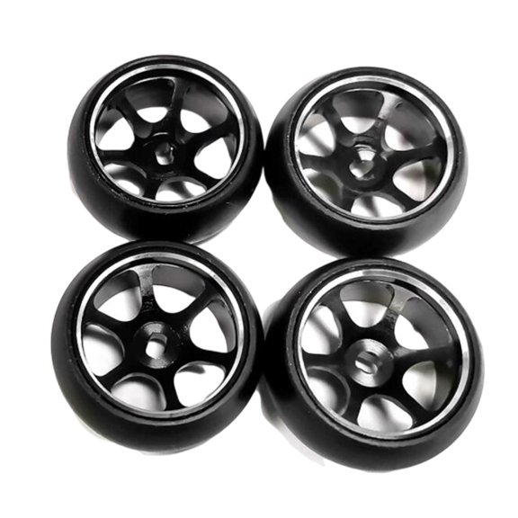 4x RC Rim Tire Resistant 25mm for K969 K989 P929, :28 Scale Car Accessories Replacement Black