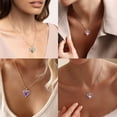 thumbnail image 5 of Juwaliy Love Heart Mom Necklace June Birthstone Necklace Alexandrite Purple CZ 925 Sterling Silver Pendant Jewelry Women Christmas Birthday Mother's Day Gifts, 5 of 11