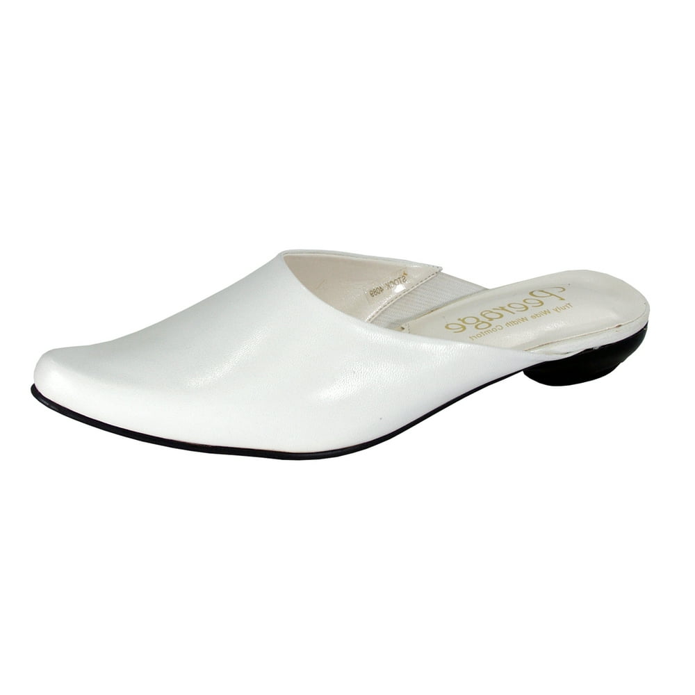 PEERAGE Lisa (4089) Women Extra Wide Width Dress Mules White 7