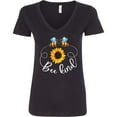 thumbnail image 3 of Inktastic Bee Kind Bees and Sunflower Women's V-Neck T-Shirt, 3 of 5
