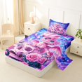 thumbnail image 2 of Homewish Kawaii Dragon Skull Floral Twin Sheets for Girls, Pink Star Magical Halloween Bedding, 3pcs, 1 Flat Sheet, 1 Fitted Sheet and 1 Pillowcase, 2 of 5