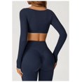 thumbnail image 2 of Tops cortos de yoga for mujer, camiseta de manga larga con cuello cuadrado, camisetas básicas elásticas ajustadas, camisetas deportivas for ejercicio al aire libre y gimnasio, 2 of 5
