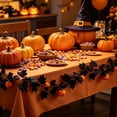 thumbnail image 4 of Thanksgiving Fall Halloween Decoration for Home Indoor Outdoor Clearance Under $5.00!Black Artificial Maple Leaf And Rattan Pumpkin And Berry Halloween Window Display And Fireplace Ornament, 4 of 6