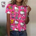 thumbnail image 2 of Camiseta de manga corta informal para mujer, con estampado de dibujos animados de Hello Kitty, para verano, 2 of 5