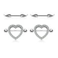 thumbnail image 1 of (2pcs) Clear heart Nipple Shield RingS & (2pcs) Angel Wing Nipple Rings by PIERCE ME, 1 of 4