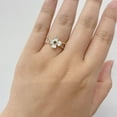 thumbnail image 2 of Chic Lily Flower Ring for Women Cubic Zirconia Cross Statement Ring Floral Promise Engagement Rings Adjustable Finger Band Rings, 2 of 6