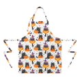 thumbnail image 2 of Halloween Black Cats with Pumpkins Witch Hats Apron-Garden Aprons for Women with Pockets-Cotton Linen Waterproof Kitchen Cooking Gardening Aprons Adjustable for Kitchen,Cooking,BBQ and Salon 32"x27", 2 of 7