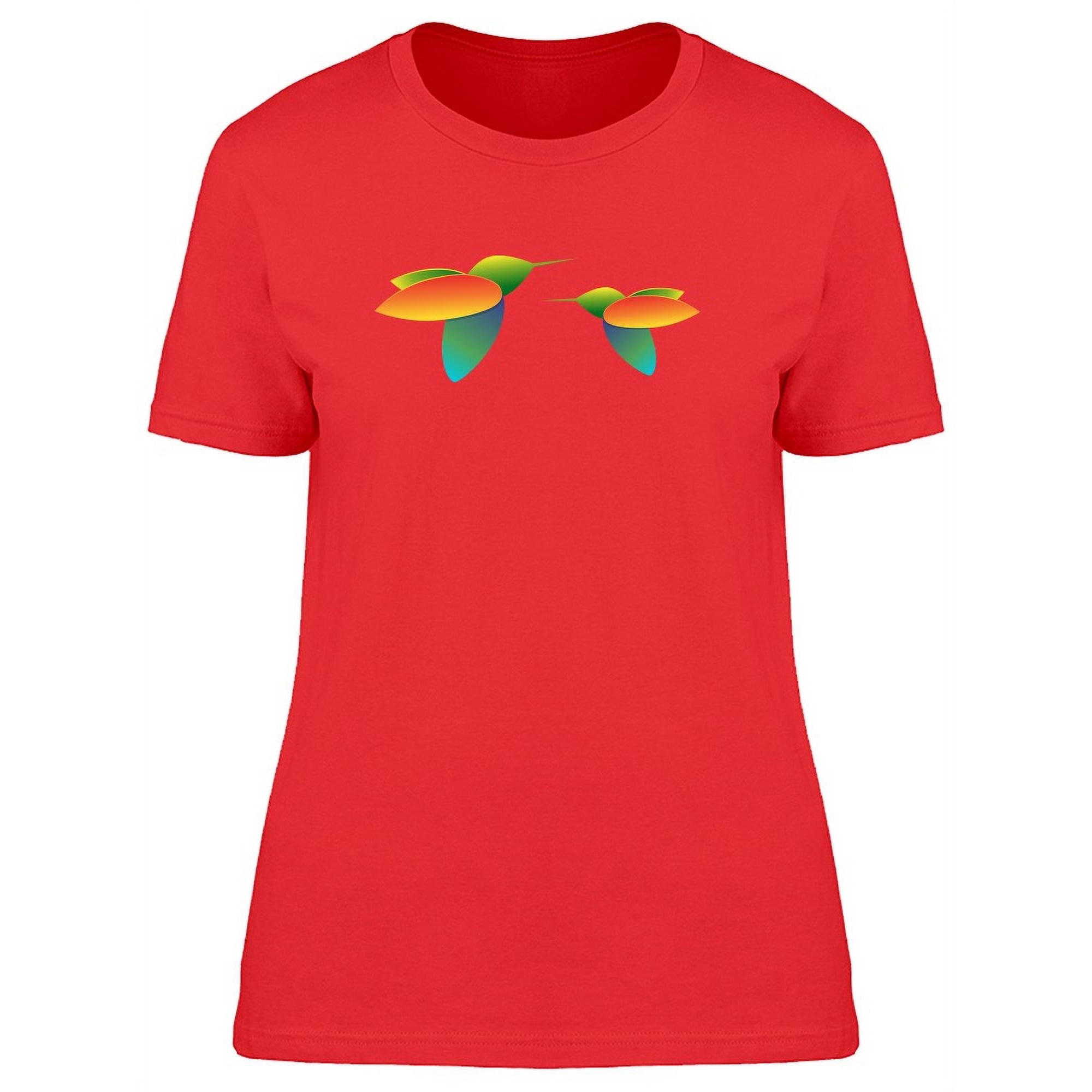 Minimal Art Green Birds T-Shirt Women -Image by Shutterstock Female Small