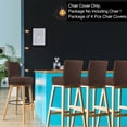 thumbnail image 2 of PiccoCasa Stretch Spandex Bar Stool Cover for Short Back Chair Dark Brown 4, 2 of 7