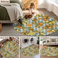 thumbnail image 5 of Round Rugs 6Ft, Orange Lemons Round Area Rug Washable Indoor Throw Carpet, Summer Botanical Checkered Farmhouse Soft Non Slip Circle Rug for Office Cabinet Home Decor Aesthetic, 5 of 8