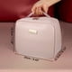 thumbnail image 5 of Bolsa de aseo de viaje, bolsa de maquillaje de gran capacidad, bolsa cosmética de cuero PU para mujeres y niñas, color rosa, 5 of 7