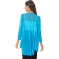 thumbnail image 2 of Yartina Long Plus Size Cardigans for Women Lightweight Open Front Cardigan Solid Chiffon Outerwear Sky Blue XXL, 2 of 6