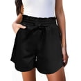 thumbnail image 2 of SONXAHE Women Ruffled Drawstring Shorts Elastic Waist Casual Walking Bottoms, 2 of 5