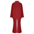 thumbnail image 6 of UAMVSH Women Oversized Blazers Sets Loose Fit Notch Collar Dressy 2 Piece Outfits with Pockets Long Sleeve Work Business Pantsuits(MediumRed), 6 of 7