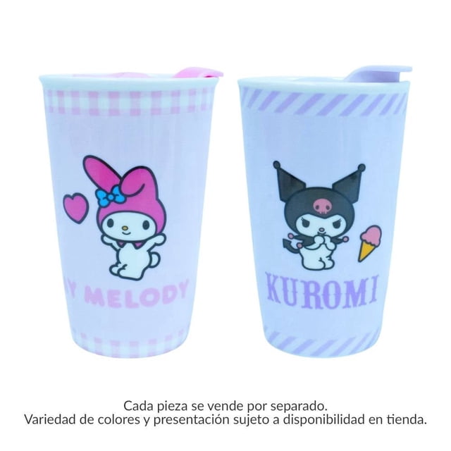 Vaso My Shop Hello Kitty de Cerámica de Doble Pared con Tapa de Plástico de 320 ml.
