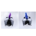 thumbnail image 1 of 2 pcs Casco cabellero Punk cabellero para Moto Cascos Esquí Snowboard Race Azul Morado shamjiam Casco Mohawk Peluca, 1 of 8