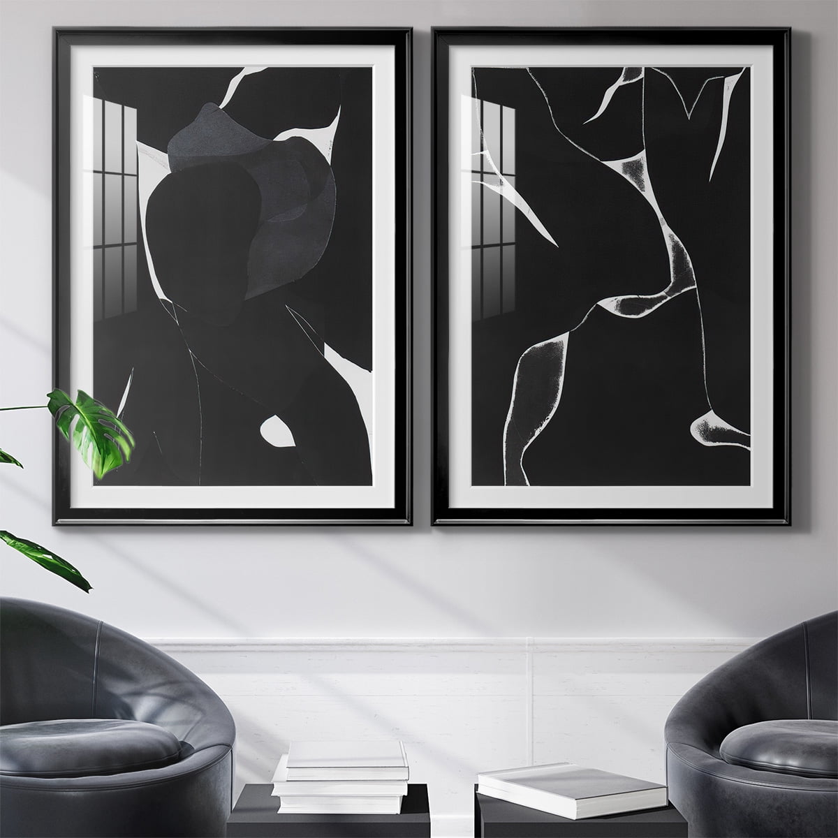 Wexford Home Night Bloom I Premium Framed Print, 22.5" x 30.5" - Ready to Hang, Black (Set of 2)
