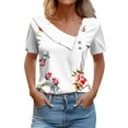 thumbnail image 1 of Blouses pour Femmes Chemise à Manches Courtes avec Boutons Imprimés à Carreaux T-shirt Décontracté, 1 of 4