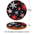 thumbnail image 3 of Christmas 6PCS Round Microfiber Leather Bar Coasters Set, 11x11 cm/4.3x4.3 in, Drink Coasters for Table and Home Decor, 3 of 6