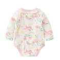 thumbnail image 3 of Otqutp Baby Girls Boys Floral Spring Winter Long Sleeve Knit Sweater Romper Fashion Button V Neck Bodysuit Fall Winter Bodysuit 0-24 Months(a-B,18-24 Months), 3 of 3