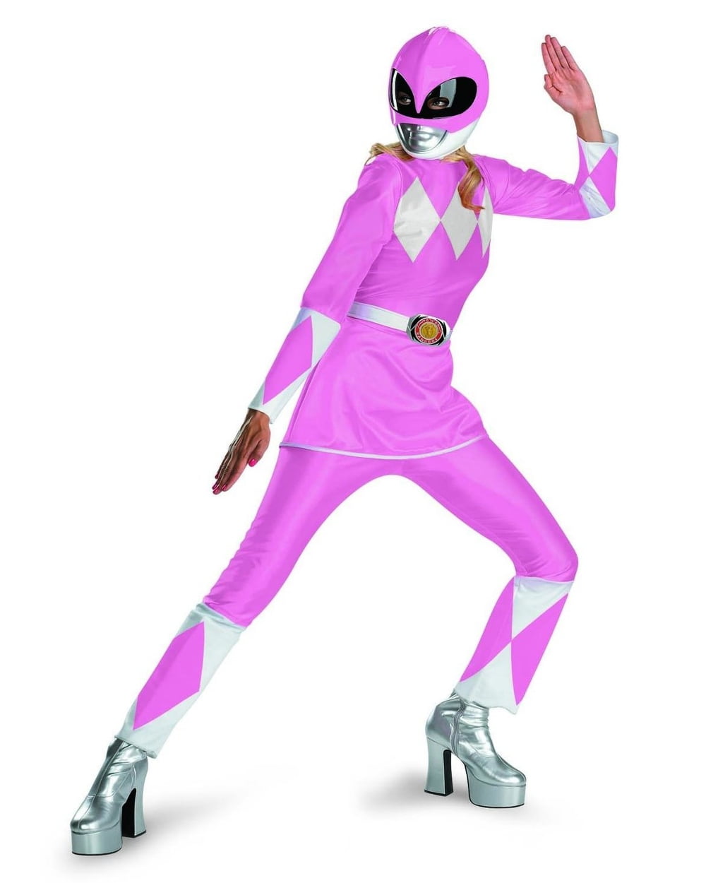 Disguise Womens Pink Ranger Adult Costume Accessory Kit 