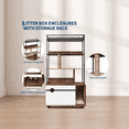 thumbnail image 5 of Accreate Large Hidden Cat Litter Box Encloure Furniture with 4-Tier Shelves and Scratching Post,Wooden Sturdy Cat Washroom Storage for Most Litter Boxes, 5 of 8
