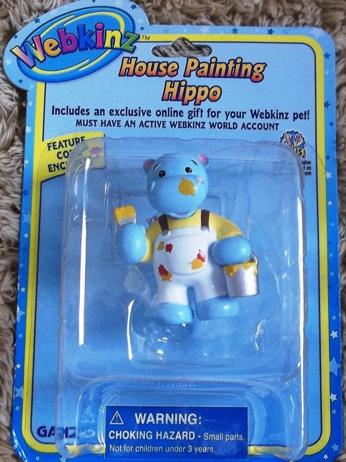 Webkinz House Painting Hippo Figure Online Code ONLY Series Two 