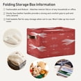 thumbnail image 6 of Red Background Snowflakes White Bows Christmas Square Storage Bins with Handles Collapsible Containing Box 1 Pack, 6 of 9