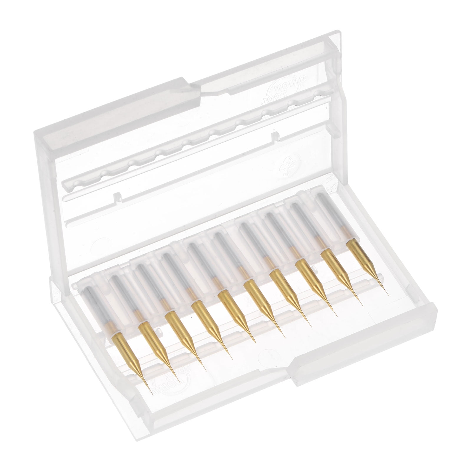 Uxcell  0.008'' Coat Carbide End Mill Engraving Milling Cutter CNC Router Bits Titanium Silver Tone 10Pcs