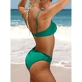 thumbnail image 4 of Women Low Waisted Bikini Set Paneled Straps Swimsuits Sexy Two Piece Swimwear, 4 of 5