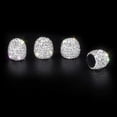 thumbnail image 4 of Valve Stem Caps, 4 Pack Handmade Rhinestone Tire Valve Caps Crystal Universal Tire Caps For Car Wheels - Silver, 4 of 5